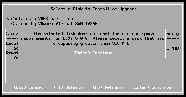 esxi6-install-toosmall
